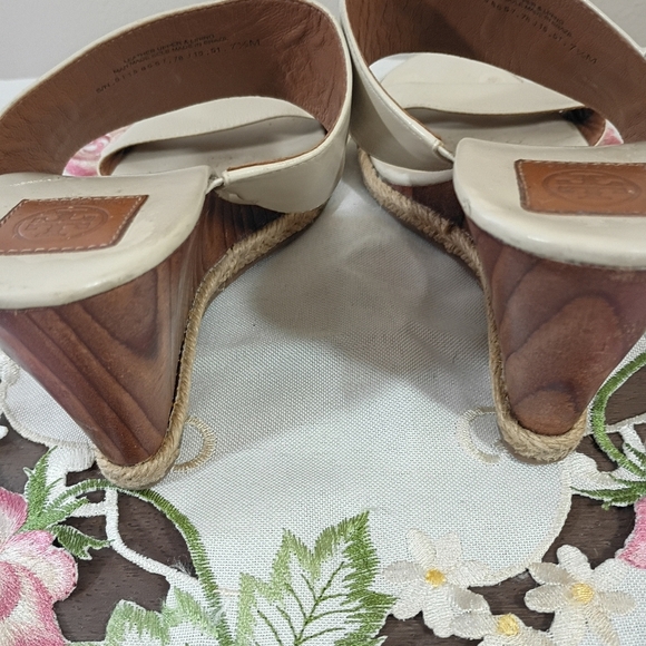 Tory Burch Raya Mule Wedge Slight Wear On Insoles As Shown In Pictures Sz 7.5 - Picture 7 of 14